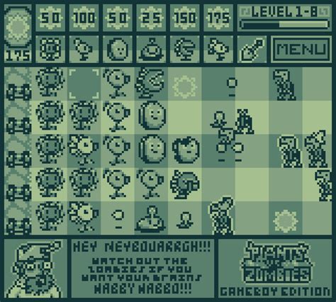 I made the original PvZ in gameboy style : r/PlantsVSZombies.